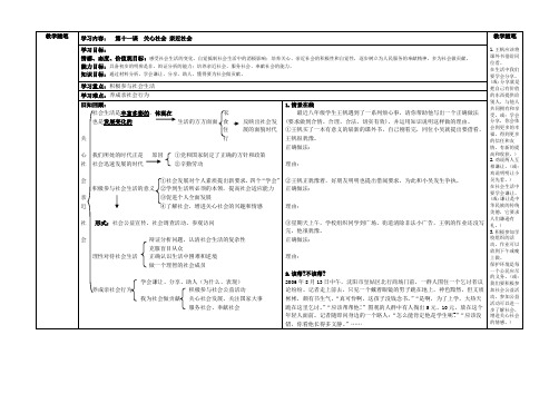 鲁教版政治十一课 关心社会 亲近社会