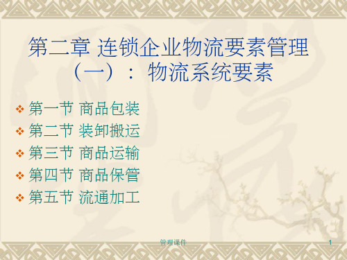 连锁企业物流要素管理一物流系统要素