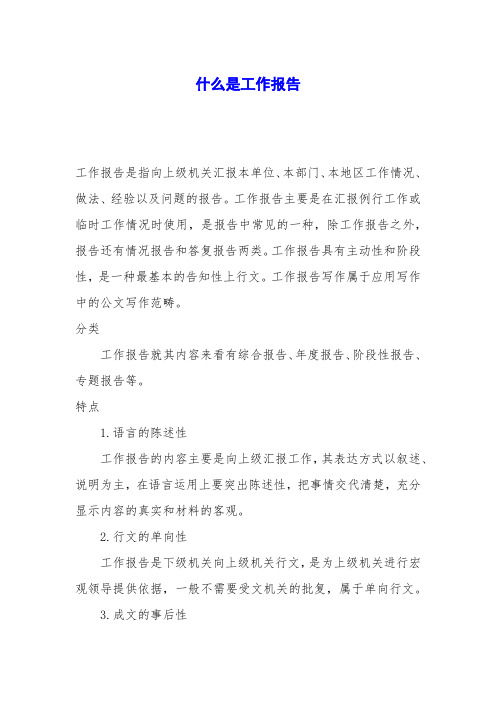 什么是工作报告