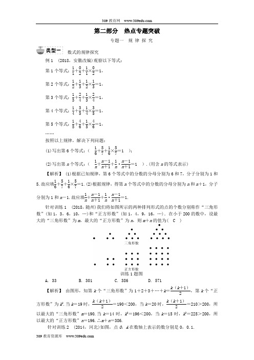 河北省2019年中考数学复习第二部分热点专题突破专题一规律探究试题(含解析)