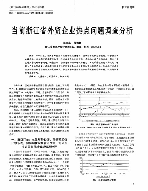 当前浙江省外贸企业热点问题调查分析