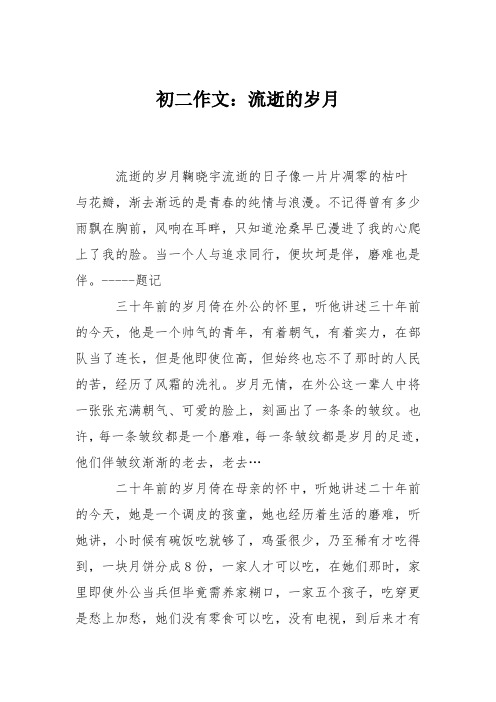 初二作文：流逝的岁月