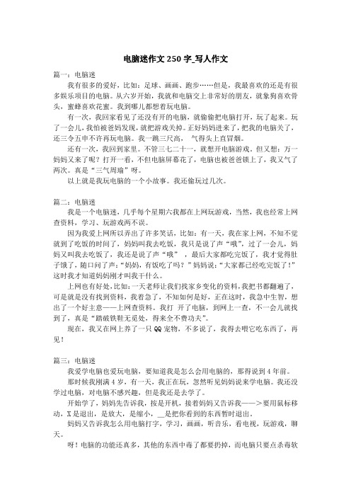 电脑迷作文250字_写人作文
