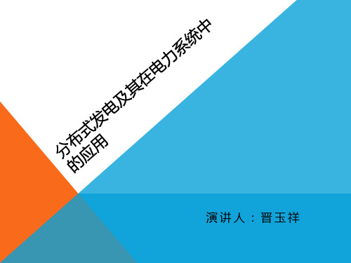 分布式发电及其在电力系统中的应用