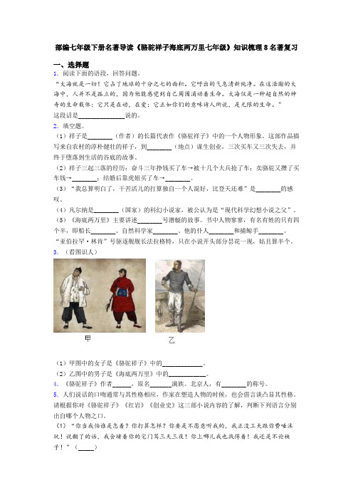 部编七年级下册名著导读《骆驼祥子海底两万里七年级》知识梳理8名著复习