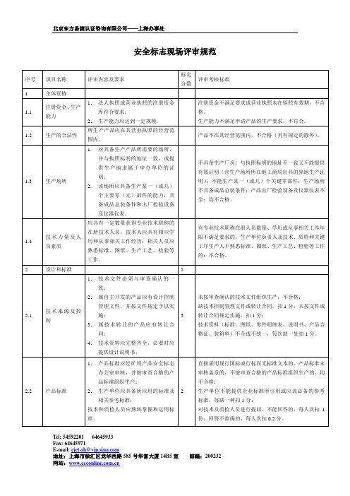 安全标志现场评审规范