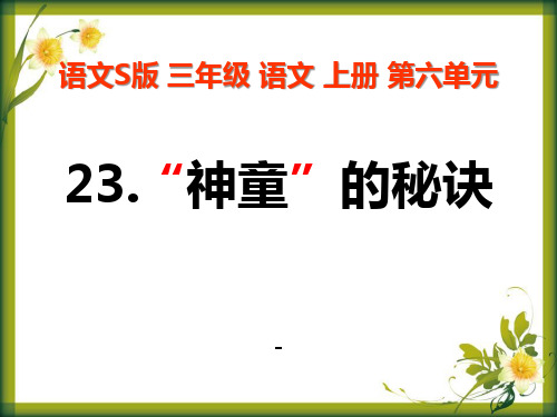 202X语文S版语文三上《“神童”的秘诀》ppt课件3