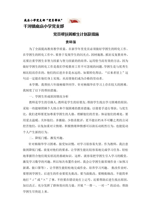 党员帮扶计划