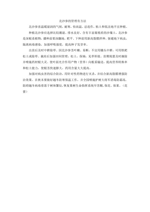 北沙参的管理有方法