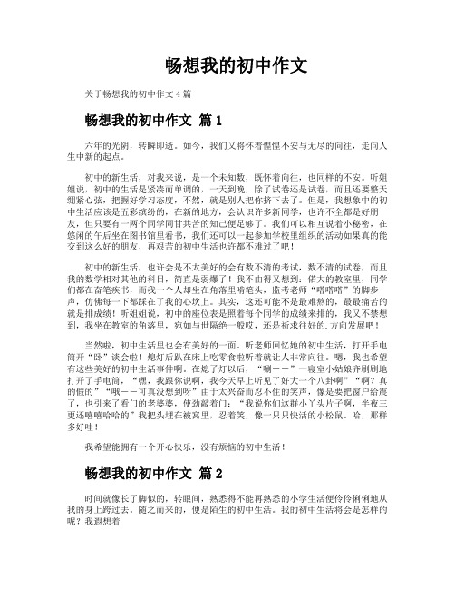 畅想我的初中作文