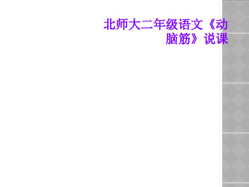北师大二年级语文《动脑筋》说课