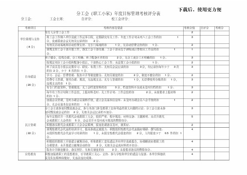 (分工会(职工小家)年度目标管理考核评分表.doc
