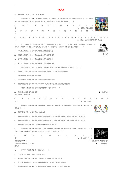 中考物理漫反射专项练习