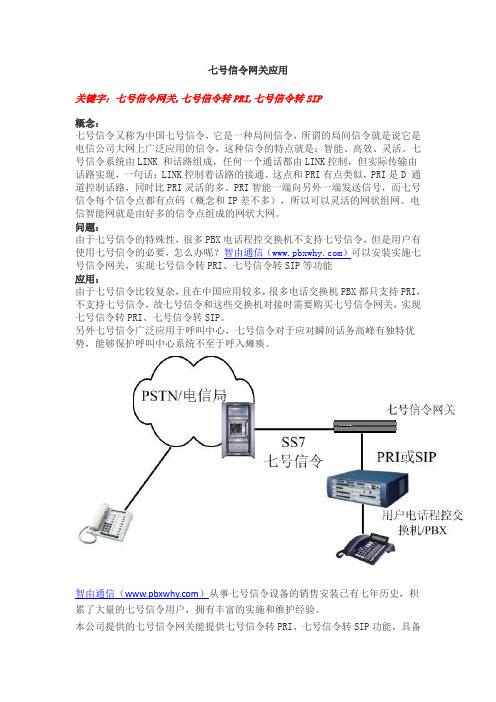 七号信令网关应用