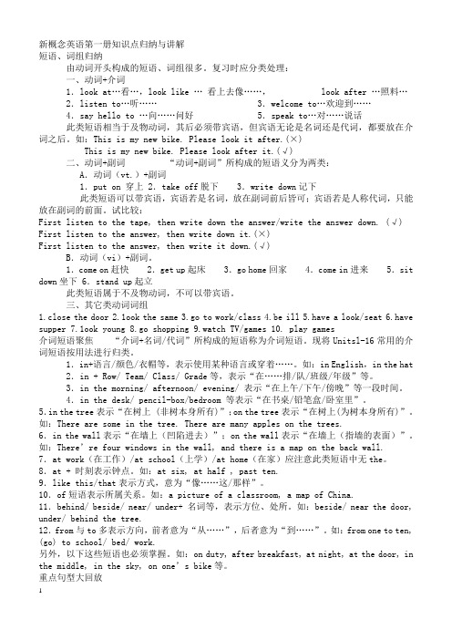新概念英语第一册知识点归纳与讲解