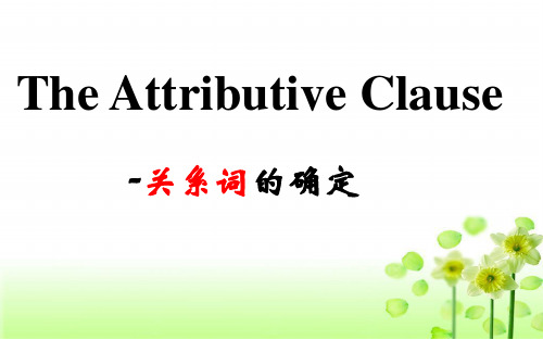 人教版高三英语一轮复习  The Attributive Clause-关系词的确定 课件