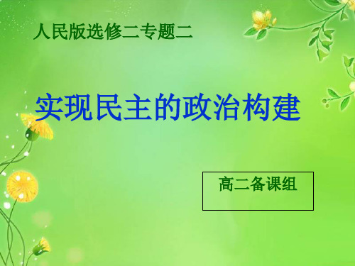 实现民主的政治构PPT课件