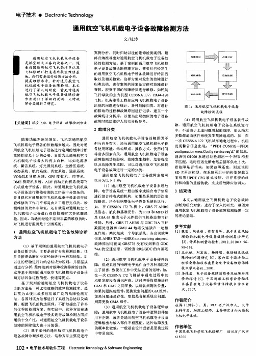 通用航空飞机机载电子设备故障检测方法