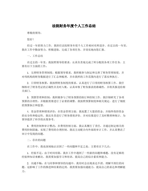 法院财务年度个人工作总结