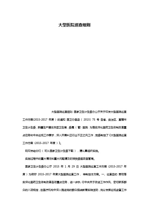 大型医院巡查细则