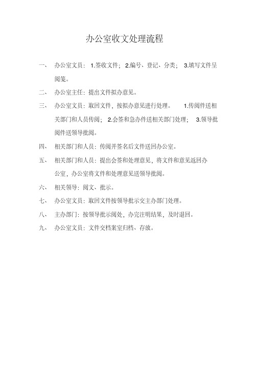 办公室收文处理流程