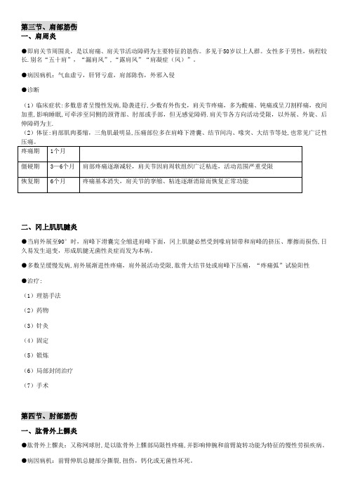 中医骨伤科重点：筋伤