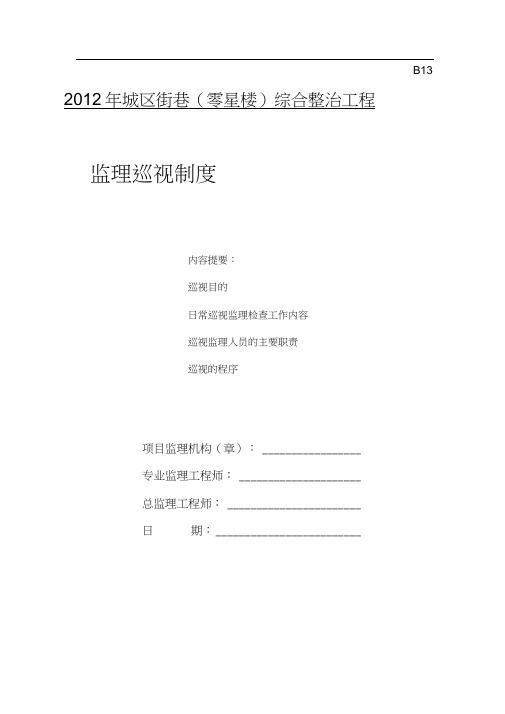 监理巡视检查制度