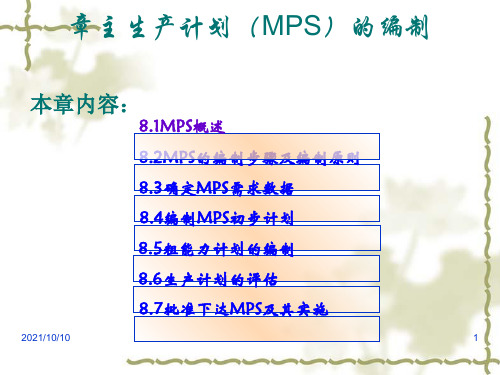 第八章 主生产计划(MPS)的编制