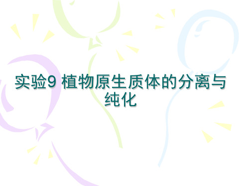 植物原生质体的分离与纯化
