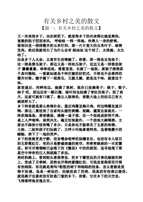 有关乡村之美的散文