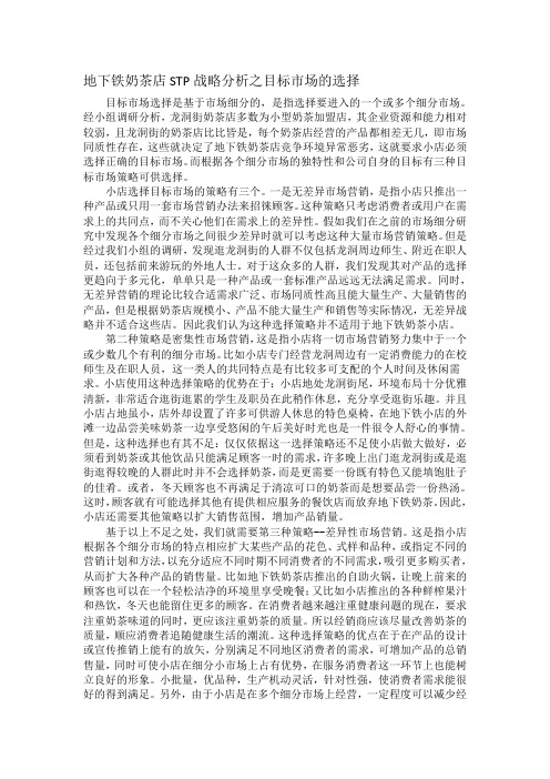 地下铁STP战略分析 文档