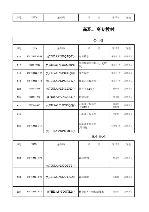 高职高专教材