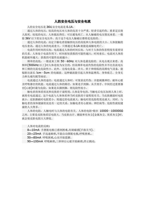 人体安全电流