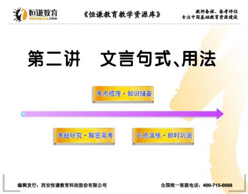 2013高三语文一轮复习课件：文言句式、用法