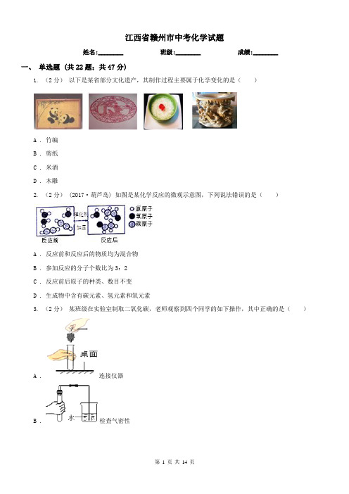 江西省赣州市中考化学试题 