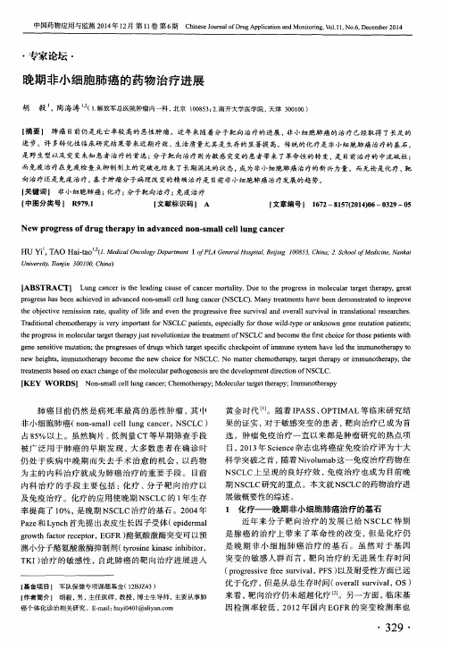 晚期非小细胞肺癌的药物治疗进展