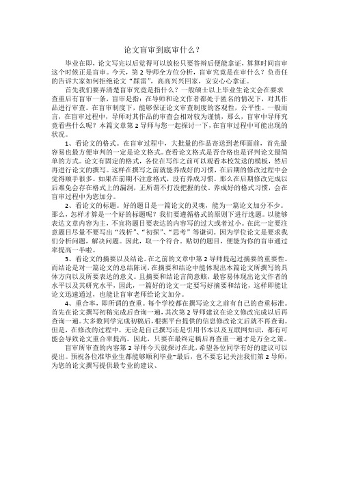 盲审到底审什么