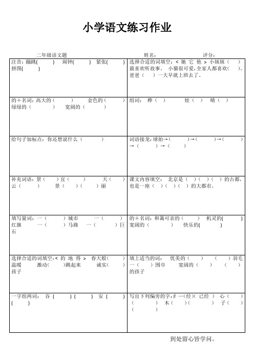 小学二年级语文精题选做VIII (62)