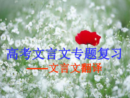 2013高考文言文专题复习——文言文翻译课件