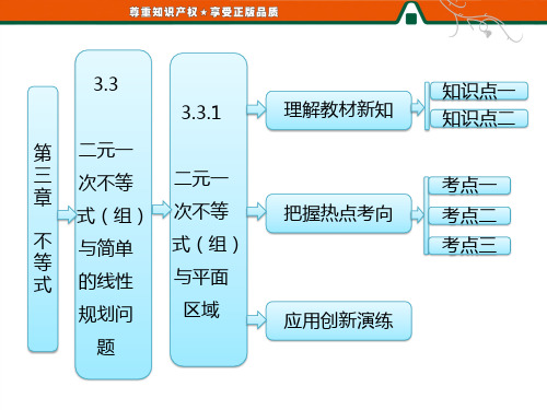 第一部分  第三章  3.3  3.3.1  二元一次不等式(组)与平面区域