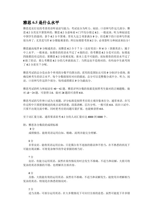 雅思6.5是什么水平