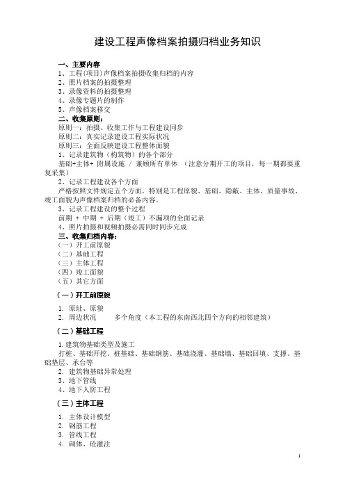 声像档案拍摄归档知识