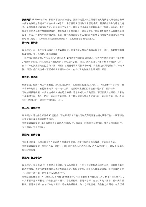 驾校新九项