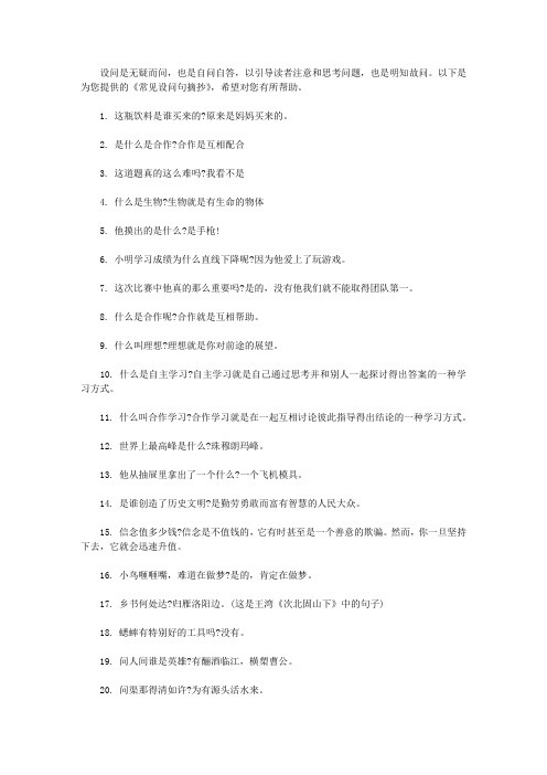 常见设问句摘抄