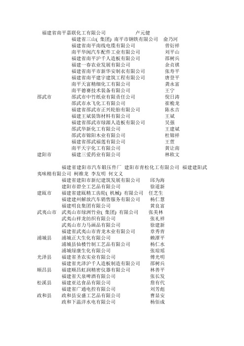 南平明星民营企业