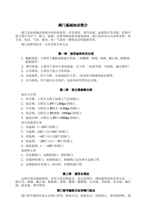 阀门基础知识简介