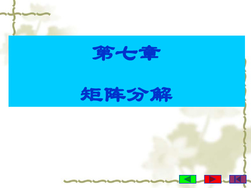第七章  矩阵分解