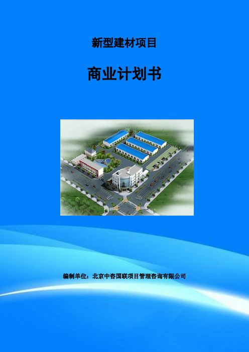 新型建材项目商业计划书写作模板
