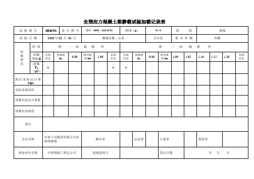 静载试验加载记录表(3B-01)