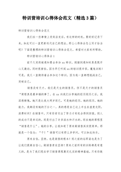 特训营培训心得体会范文(精选3篇)
